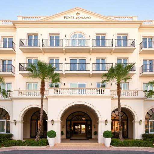 Fachada del Hotel Puente Romano Beach Resort & Spa en Marbella.